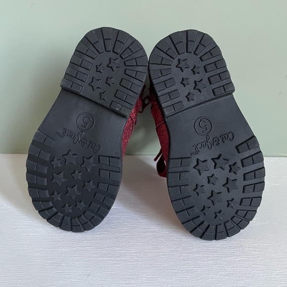 EUC Cat and Jack Size 5 Baby/Toddler Girls Red Sparkly Valentine’s Day Boots - Picture 5 of 6